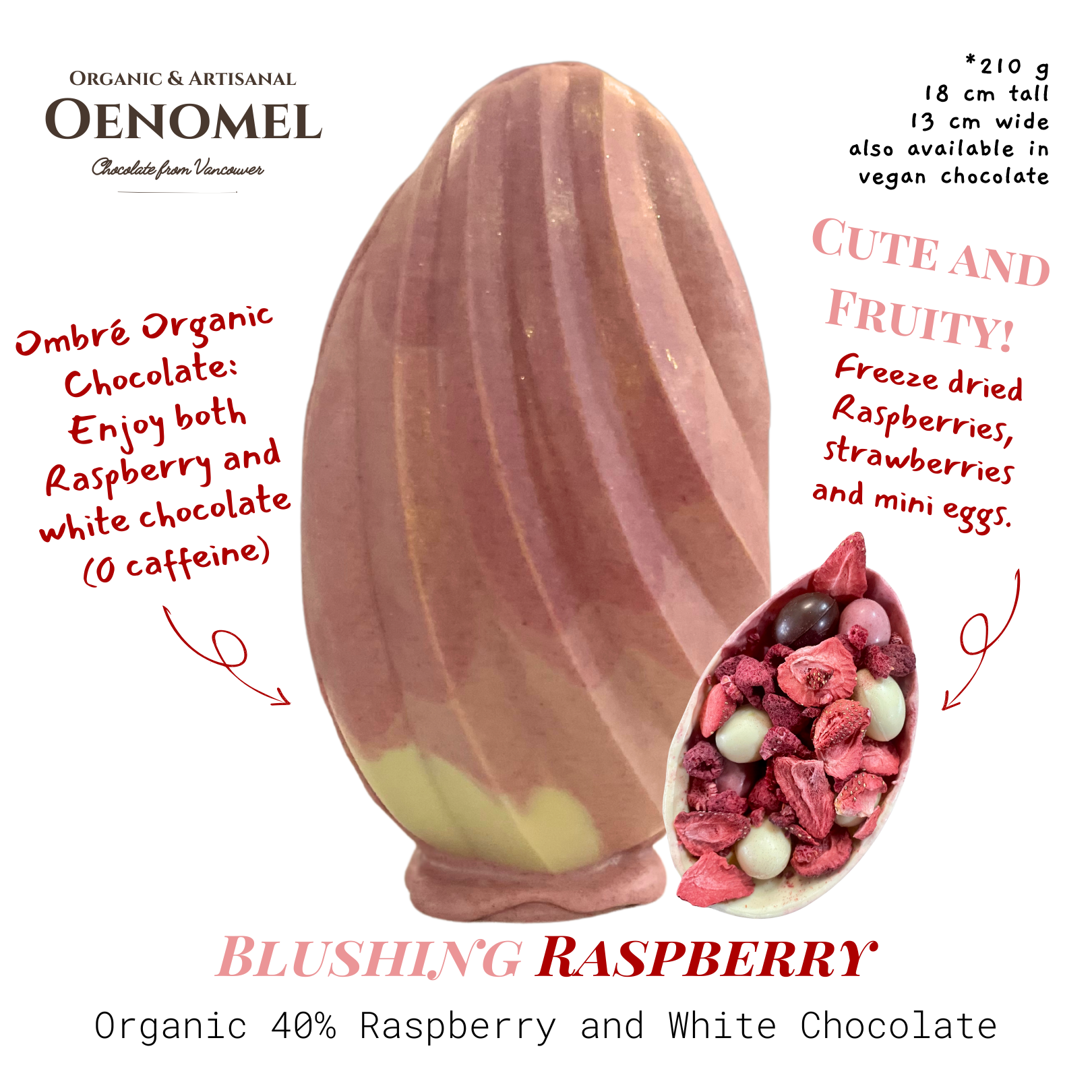Blushing Raspberry Egg (Large) | oenomel.chocolates